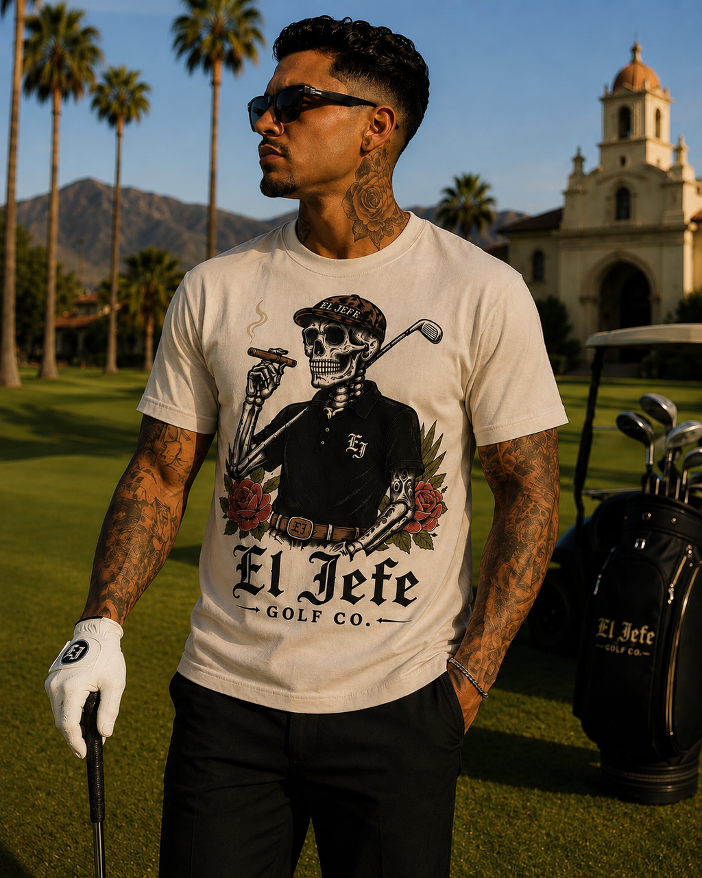 El Jefe Golf Co Men's Calavera T-Shirt
